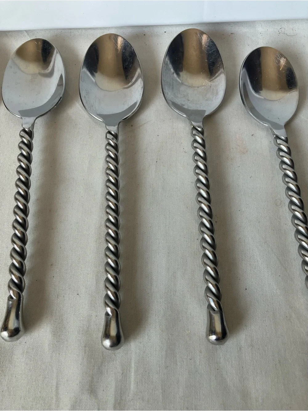 Lot of 7 Gourmet Settings SILVER TEAR Spoons Replacement Flatware GS 18/10 USED.